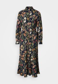 MIDI FLORAL PRINT SHIRT DRESS - Φόρεμα πουκάμισο - evening blue
