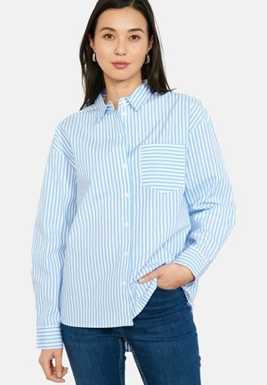 STRIPED  - Blúzka so zapínaním na gombíky - blue pastel