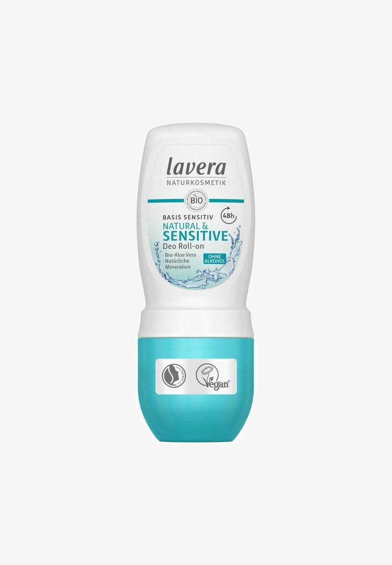 Lavera natürlicher und sensibler Roll-On-Deodorant mit Bio-Aloe Vera, mineralischen Inhaltsstoffen, vegan und alkoholfrei, 48 Stunden Schutz.