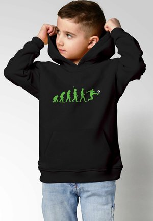 MoonWorks FUßBALL GESCHENK FUßBALLER FUßBALLFAN AUFDRUCK LUSTIG EVOLUTION - Kapuzenpullover - schwarz