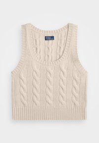 CABLE WOOL CASHMERE SLEEVELESS SWEATER - Pullover - oatmeal heather