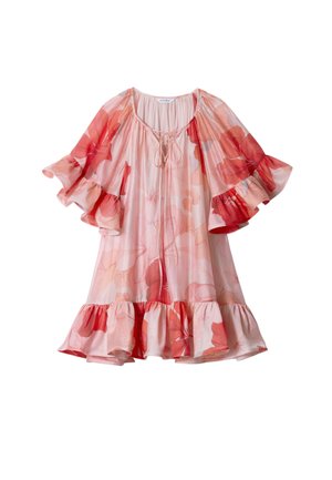& OTHER STORIES, & OTHER STORIES RUFFLE MINI DRESS - Vestito casual - pink red