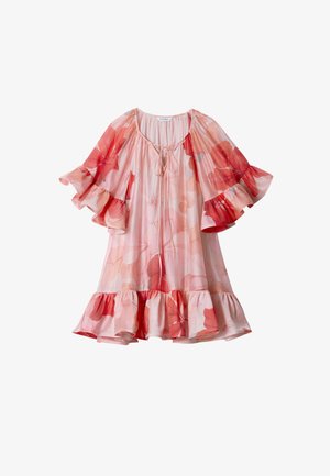 & OTHER STORIES, & OTHER STORIES RUFFLE MINI DRESS - Vestito casual - pink red