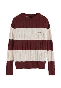 CABLE U NECK KRONK - Maglione - garnet-ecru
