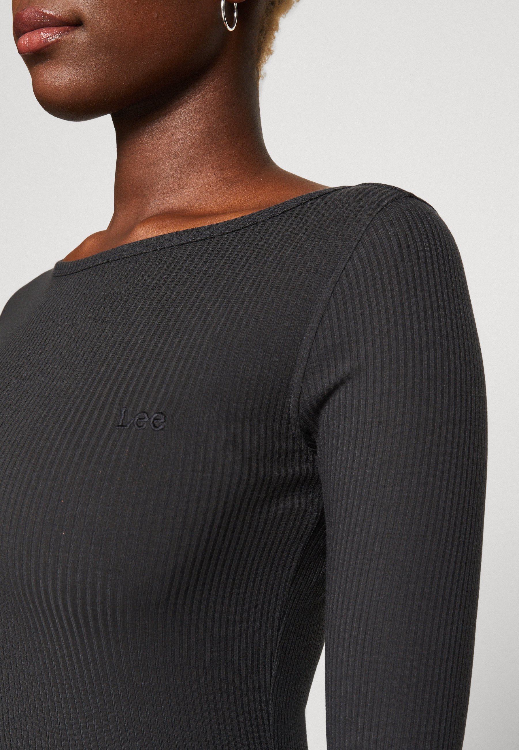 Lee BOAT NECK TEE - Long sleeved top - charcoal/dark grey