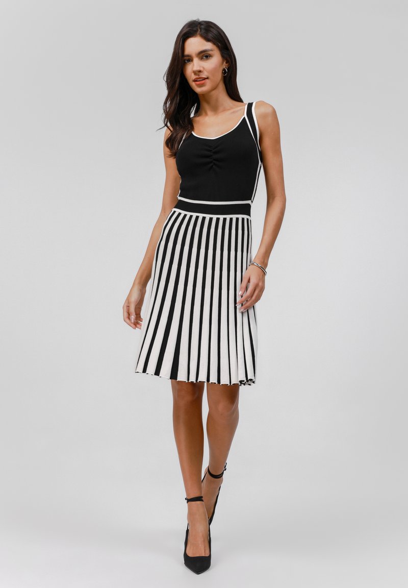 Anna Field by Zalando - Strikket kjole - black with white, Forstørre