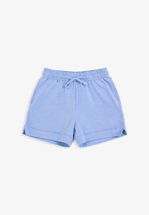Lichtblauwe shorts van zachte stof, met een elastische tailleband met een trekkoord, zijzakken en een gebogen zoom.