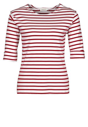 MARINIÈRE STRIPE 3/4 T-SHIRT - Basic T-shirt - blanc/braise