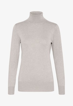 Heledad hallhallka turtleneck-sviiter, mis on valmistatud ribakootud kangast, pikkaevarte ja vormikohase lõikega, millel on ühtlane tekstuur.