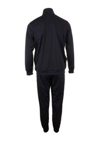 Tuta/navy con giacca con zip e polsini elasticizzati, caratterizzata da un colletto alto e pantaloni abbinati con elastico alle caviglie.