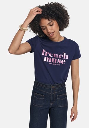MESSAGE MANIA - T-shirt imprimé - bleu marine