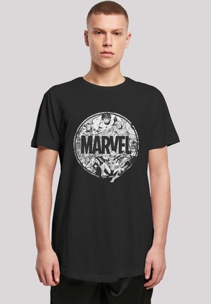 LONG CUT MARVEL COMICS LOGO CHARACTER INFILL - Print T-shirt - black