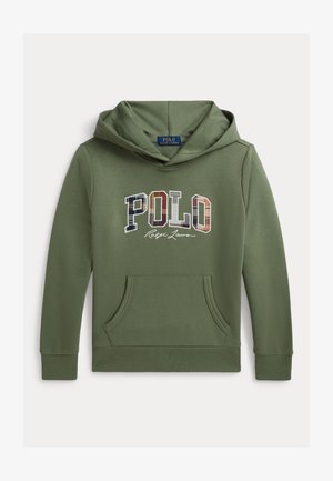 Polo Ralph Lauren, MADRAS-LOGO TERRY HOODIE 7-14Y - Hættetrøje - cargo green