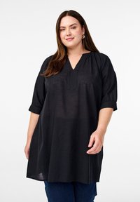 Zizzi AUS MIT V-AUSSCHNITT - Tunika - black