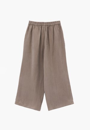 OXXO, OXXO ULTRA HIGH WAIST STRAIGHT PANTS WITH BUTTON DETAIL - Pantalones - desert taupe