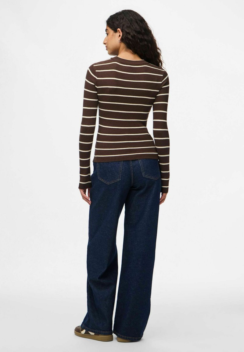 Pieces Pulls Pcmalou Ls O-Neck Cutline Knit Noos Bc femme gris