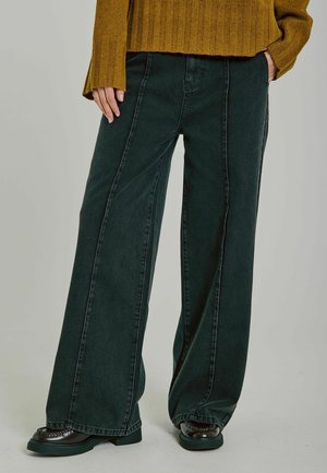 KENZIE PINTUCK WIDE - Džínsy voľného strihu - black washed