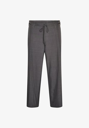 Zizzi, TAILLIERTE HOSE MIT BÜGELFALTEN UND EINEM BINDEGÜRTEL - Püksid - grau