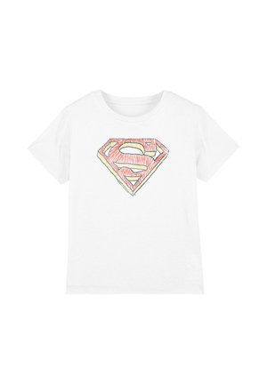 Cotton Soul, SUPERMAN/ROUGH SCRIBBLE LOGO UNISEX - Print T-shirt - white