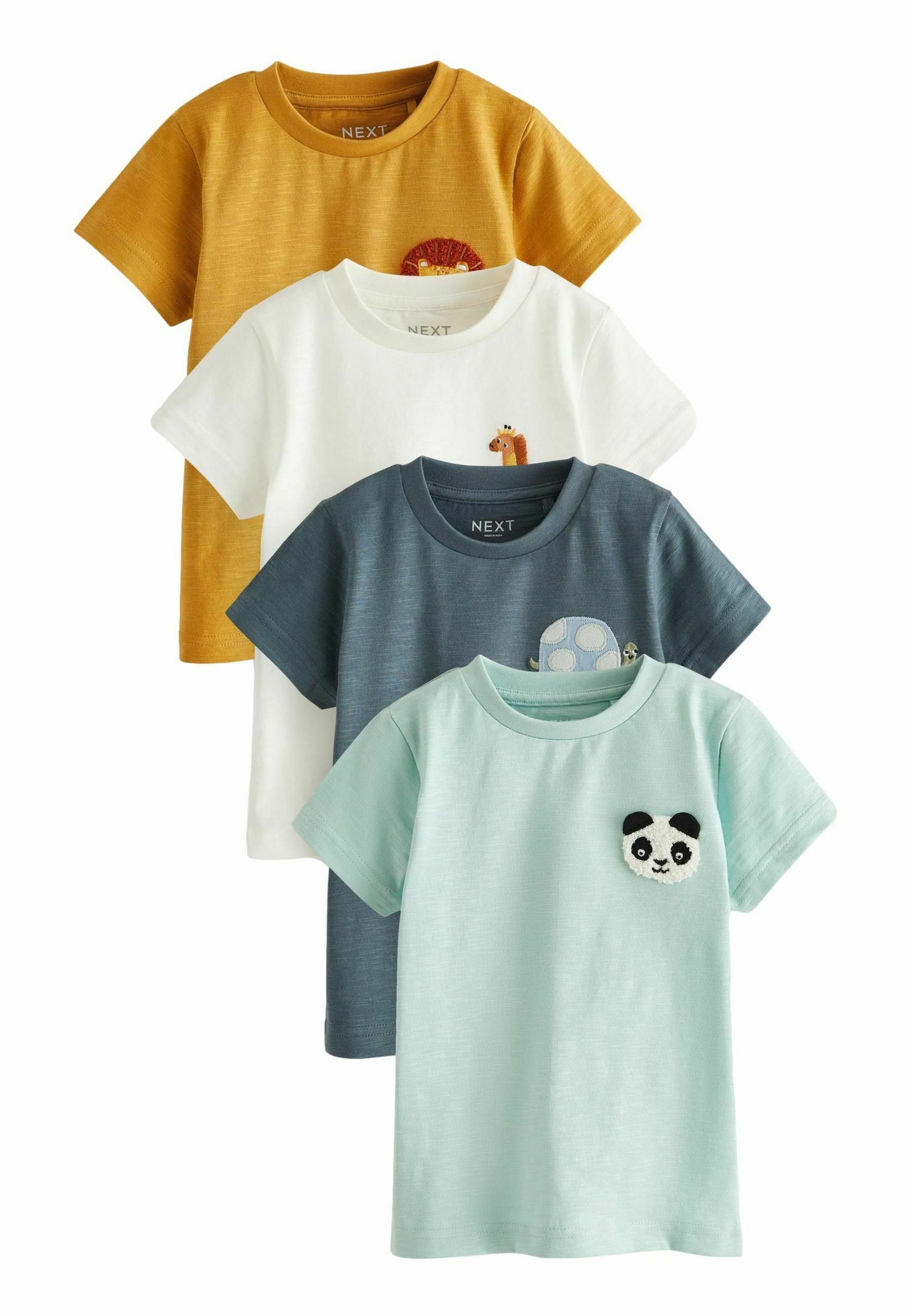 Next REGULAR FIT SHORT SLEEVE 4 PACK - T-shirt con stampa - blue/beige