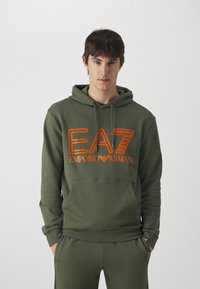 EA7 Emporio Armani Felpa con cappuccio - verde scuro