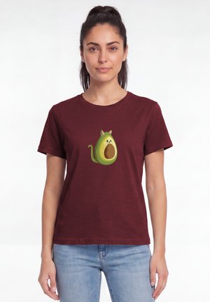 watapparel, AVOCATO - T-Shirt print - burgundy