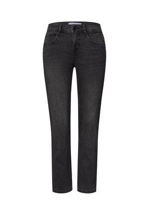 Street One, MID WAIST STRAIGHT LEG JEANS IM SLIM FIT - Jean slim - black washed