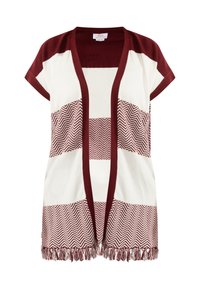 Cardigan - bordeaux weiss
