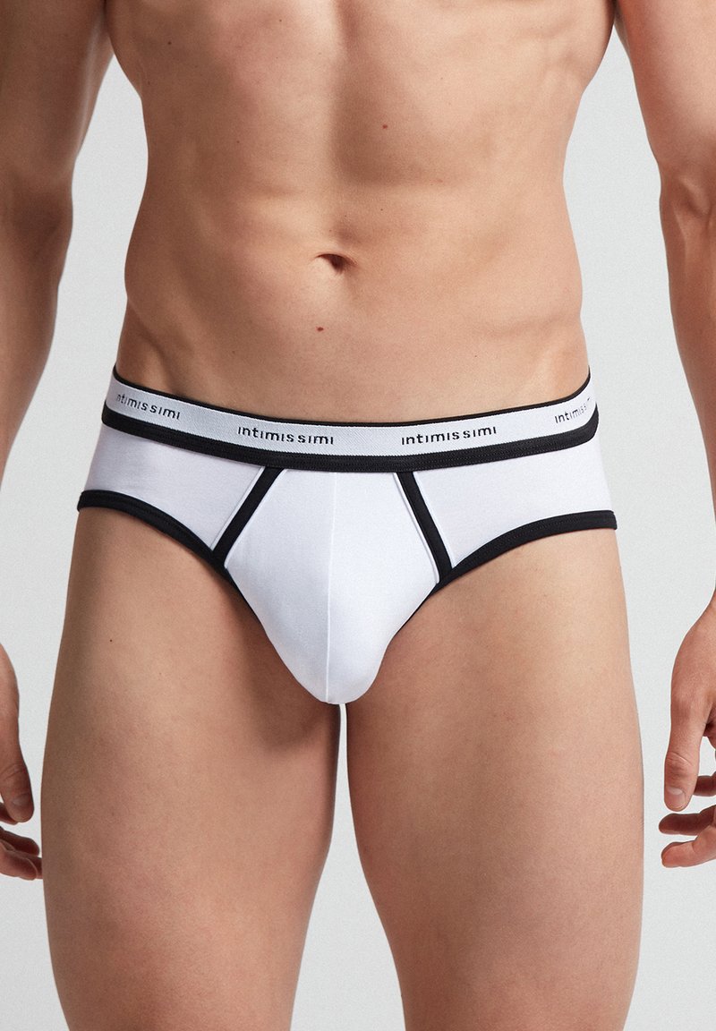 IUMAN Intimissimi Uomo AUS STRETCH MIT LOGO - Slip - weiss schwarz