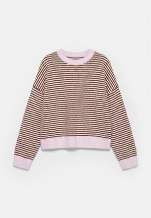 PULL&BEAR, STRIPED FINE KNIT - JUMPER- - Pullover - dark brown