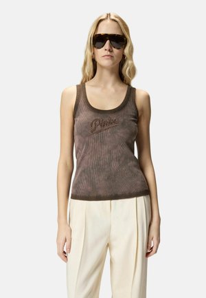 Pinko, COSMOPOLITAN CANOTTA - T-shirt con stampa - brown-l