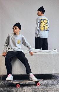 Redefined Rebel DAMIEN TEE BOXY FIT - Langarmshirt - grey melange