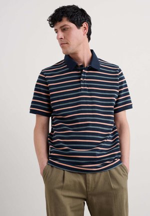Seasalt Cornwall Polo - navy duet breton maritime oyster pink
