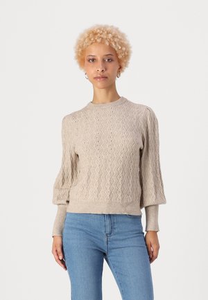 ONLKATIA PUFF O NECK - Striktrøje - mocha meringue
