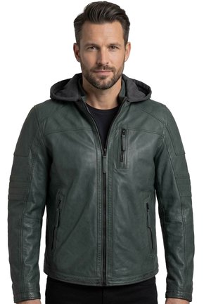 Lederjacken24, CODY-3 - Leather jacket - dunkelgrün
