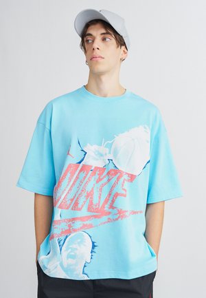 REISSUE CREW - T-Shirt print - blue chill/hot punch