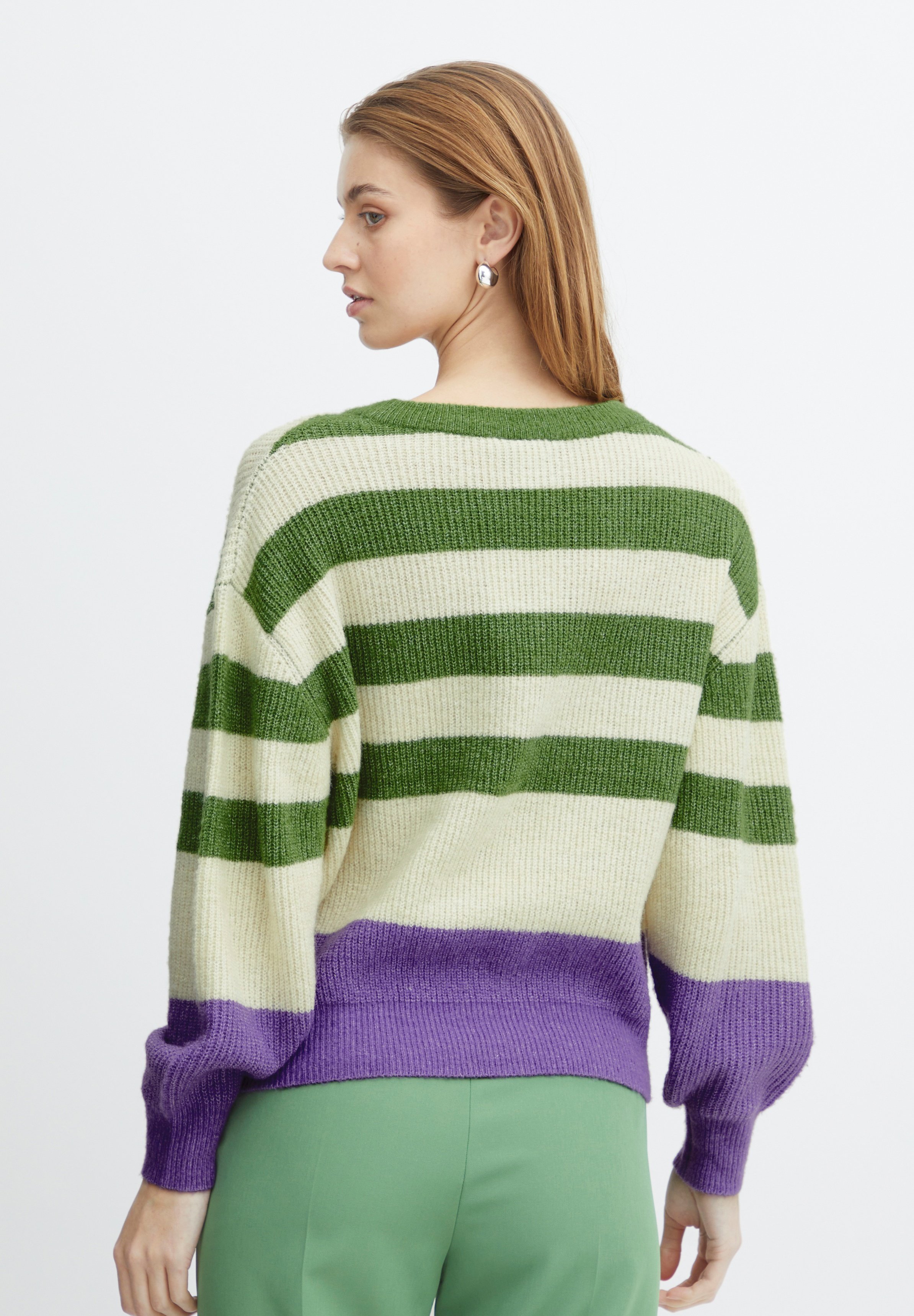IHDUSTY Women's Striped Jumper in Chive Blossom Color