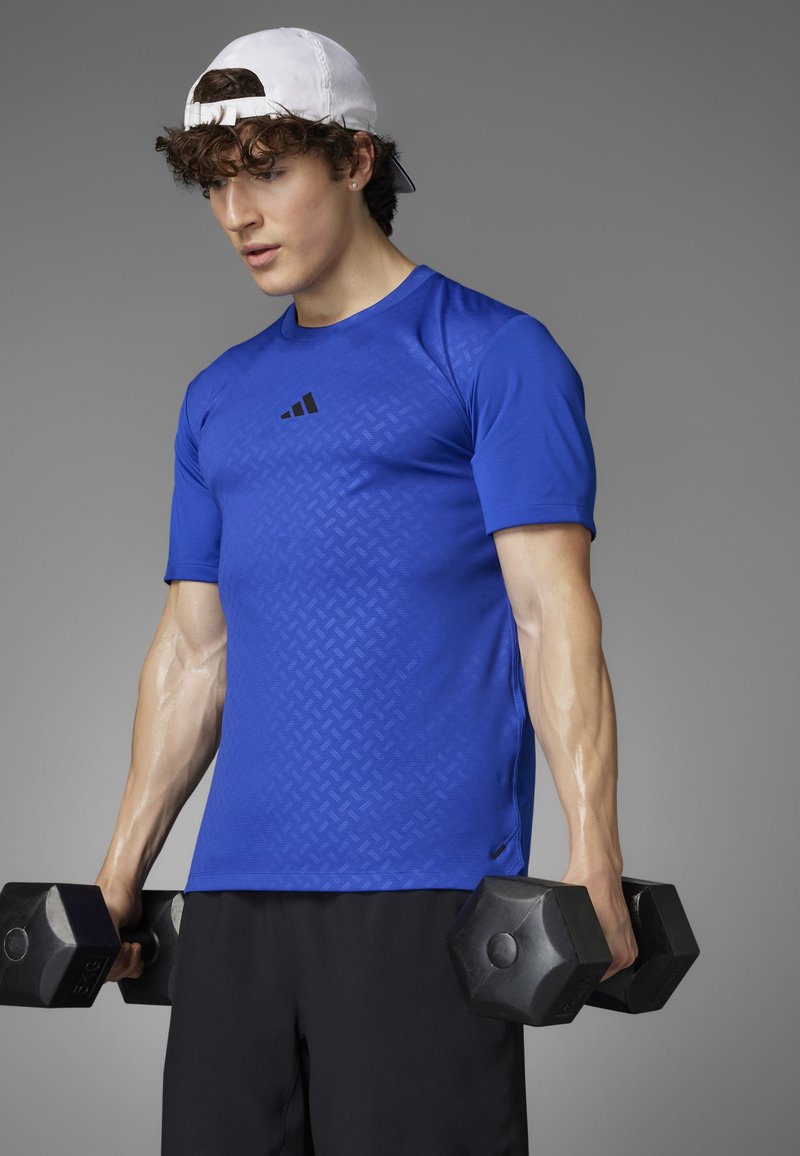 adidas Performance POWER WORKOUT - T-shirt till träning - semi lucid blue black