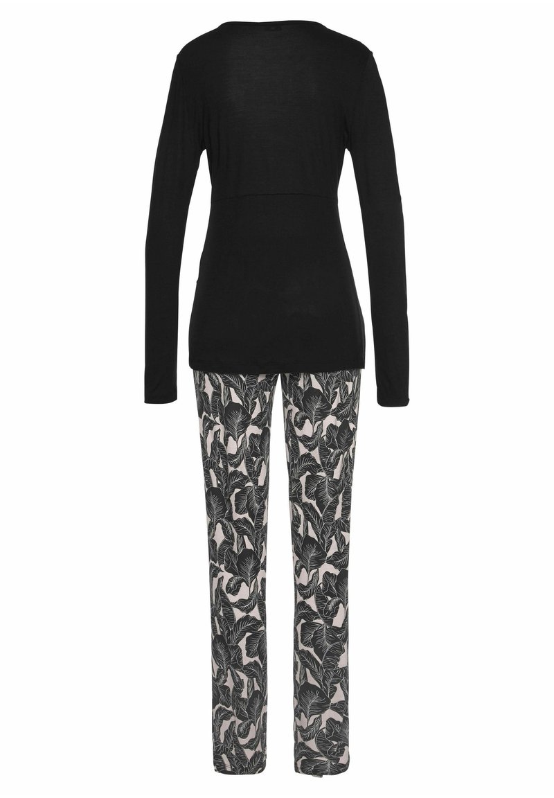 Damen Nachthemden | LASCANA Nachtwäsche Set schwarz-gemustert/schwarz - NN34261 Damen Nachthemden | LASCANA Nachtwäsche Set schwarz-gemustert/schwarz - NN34261