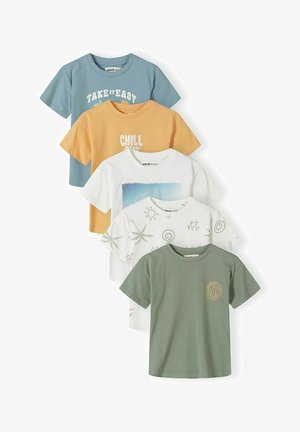MINOTI, SHORT SLEEVE 5 PACK CITY GRAPHICS - PRINT T-SHIRT - Nyomott mintás póló - blue khaki white