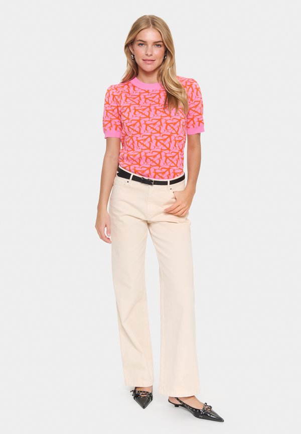 ZICO - Print T-shirt - fuchsia orange3