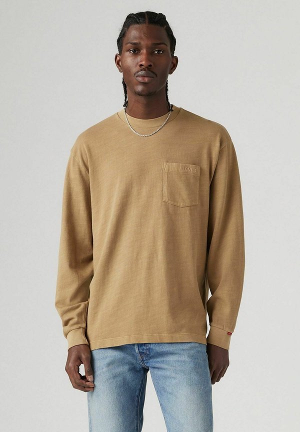 LONG SLEEVE AUTHENTIC POCKET TEE - Langarmshirt - garment dye fig