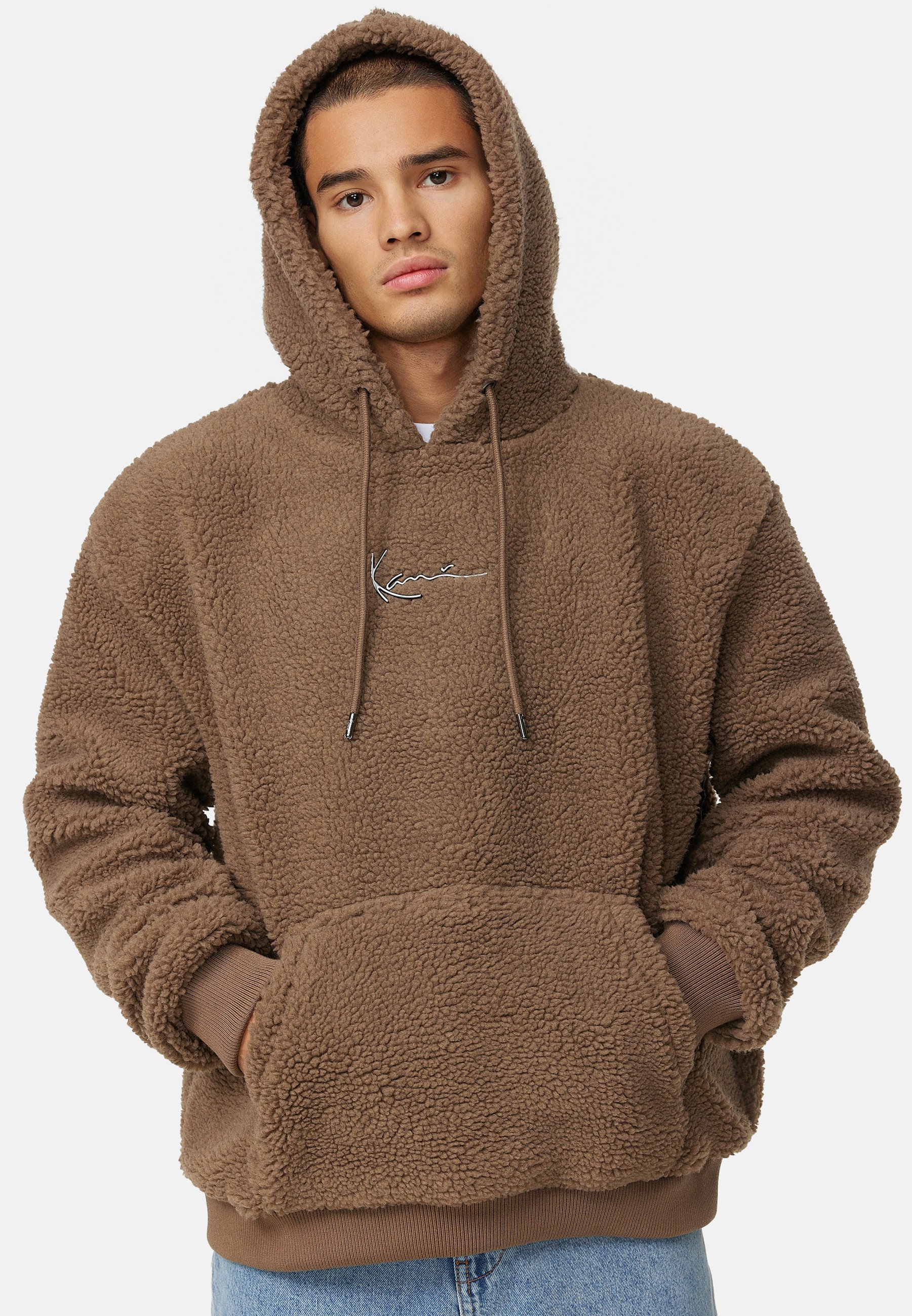 Brown Karl Kani Sweat Teddy Hoodie Karl Kani Kani Pullover Teddy