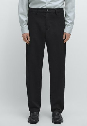 WITH ELASTICATED WAISTBAND - Pantaloni - black