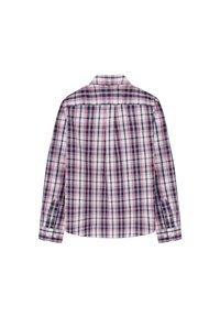 Geruite lange mouwen overhemd in wit, marineblauw en rood. Kenmerkt zich door een button-down kraag, schouderdetails en knoopmanchetten. Soepele stoftextuur.