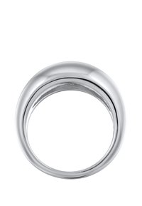 Polierter Silberring mit einer glatten, glänzenden Oberfläche. Runde Form, mit einem breiten Band und einem nahtlosen Design ohne sichtbare Befestigungen.