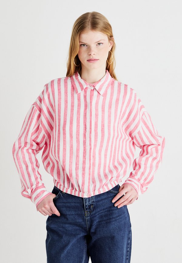 ELASTICATED SHIRT - Button-down blouse - lychee awning