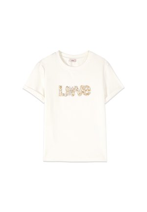 Oltre, T-SHIRT CON RICAMO GIOIELLO LETTERING - T-Shirt print - bianco