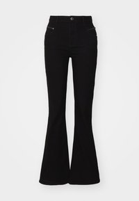 ONLSANDRA ZIP BOX - Flared jeans - black