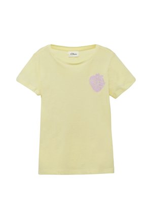 MIT FRONT- UND RÜCKEN - T-shirt con stampa - helles zitrone